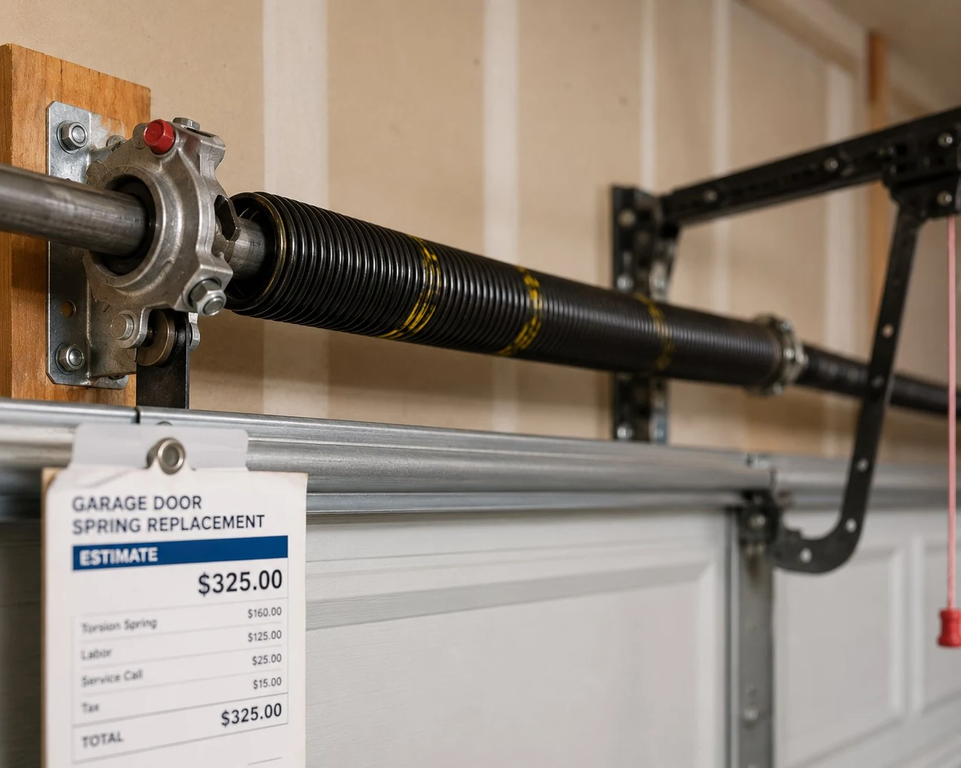Garage door spring replacement cost Columbus Ohio - torsion spring with estimate