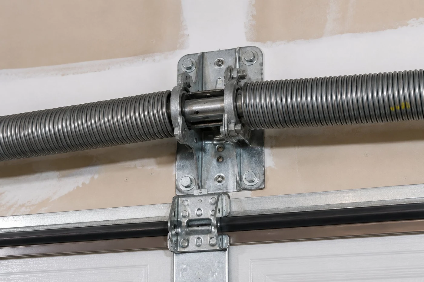Torsion spring above Columbus Ohio residential garage door