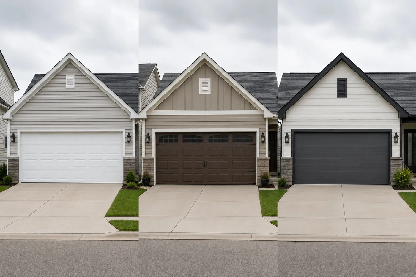 Garage door styles for Columbus Ohio homes — steel, carriage, modern