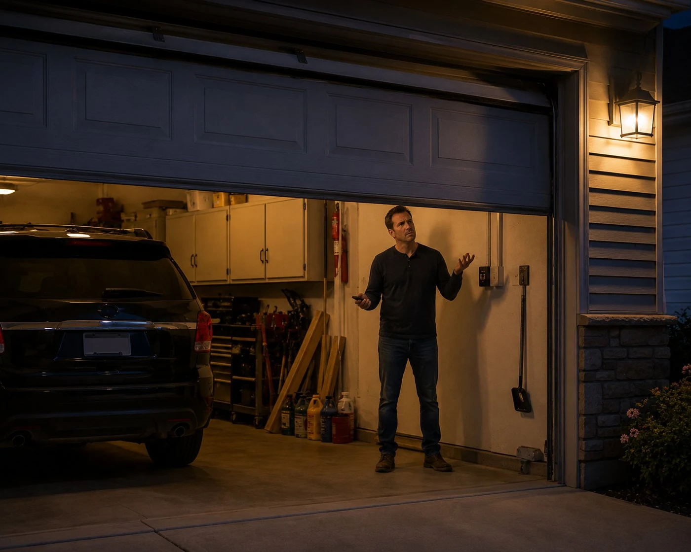Garage door not closing — homeowner frustrated Columbus Ohio